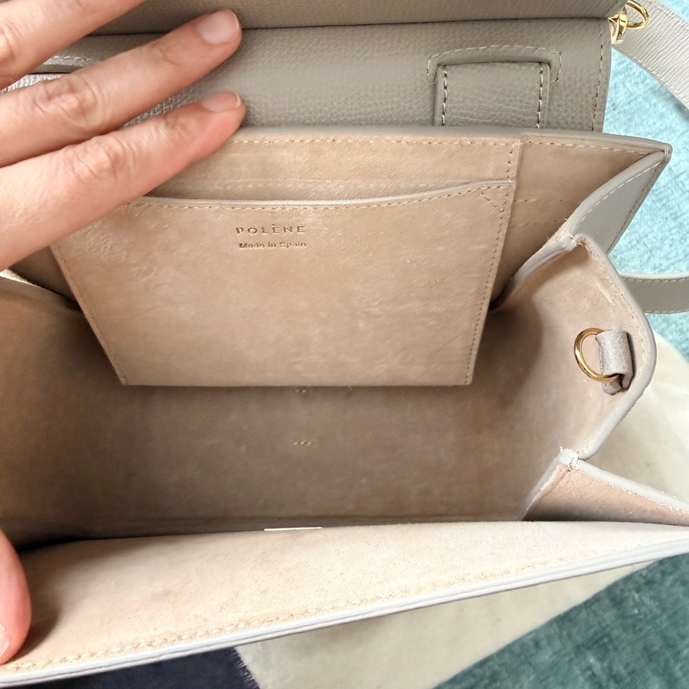 Polene Taupe Leather Crossbody Bag - Picture 4 of 5